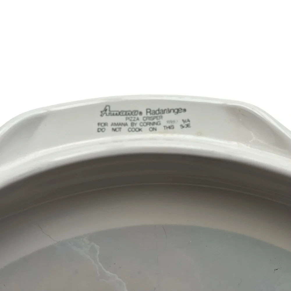 Amana Radarange Microwave Pizza Crisper Amana By Corning White 12in. Round Plate